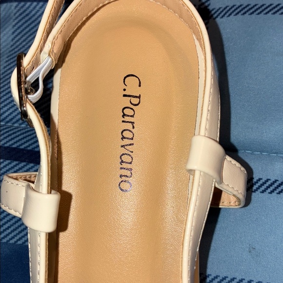 🆕 C.Paravano Slingback Flats Pointed Toe Sandals Adjustable Ankle Strap Shoes - Picture 6 of 9